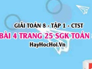 Giải bài 4 trang 25 Toán 8 Tập 1 SGK Chân trời sáng tạo
